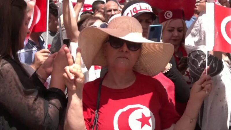 'Down with Dictatorship' Protest in Tunisia